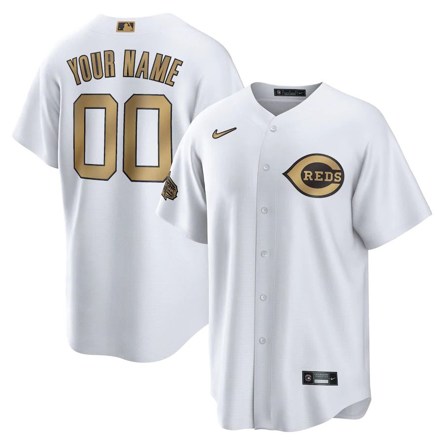 Men Cincinnati Reds Nike White 2022 MLB All Star Game Replica Custom Jersey->customized mlb jersey->Custom Jersey